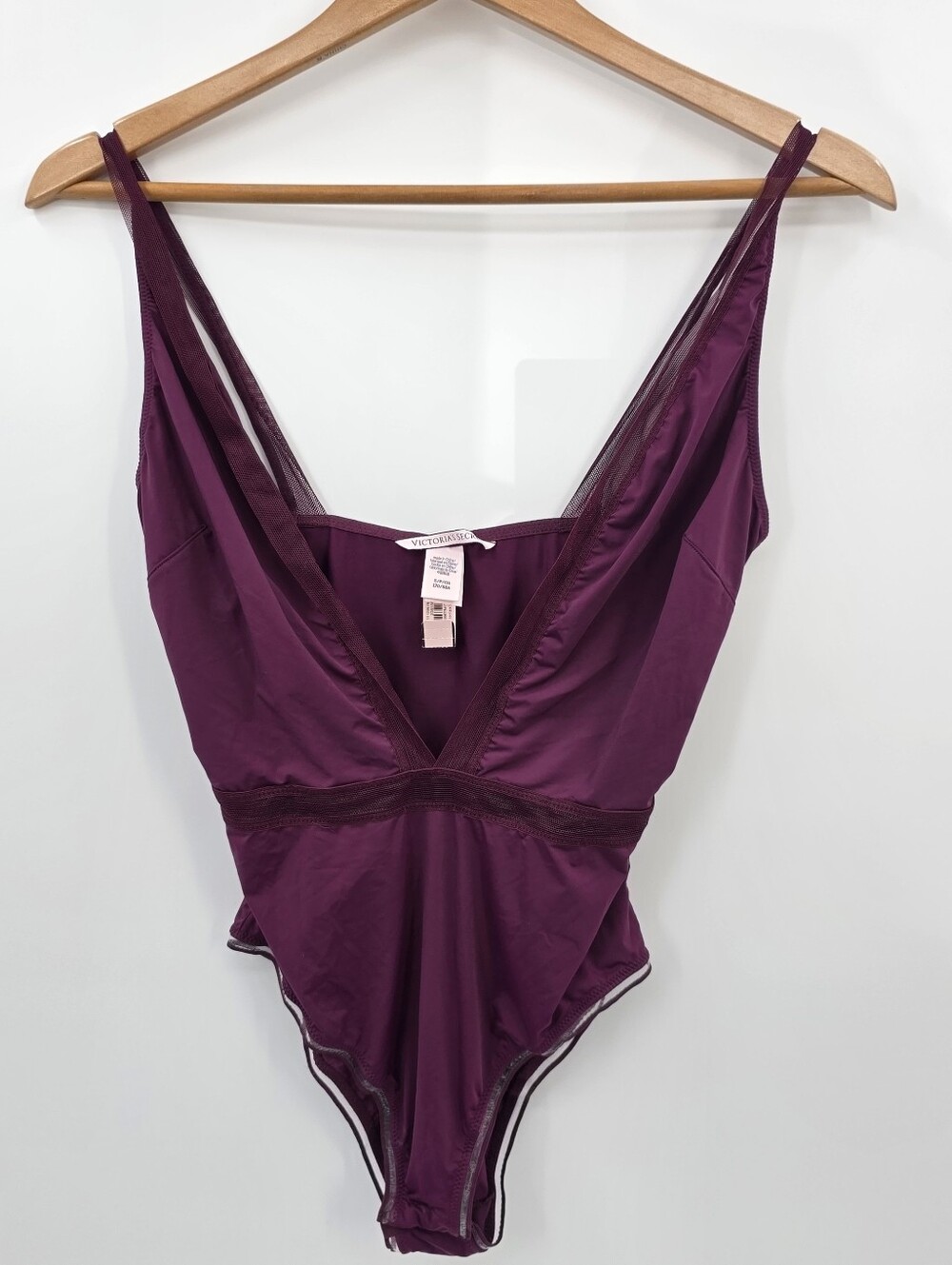 NEW Victoria's Secret Burgundy Teddie One Piece Lingerie Women's Small S